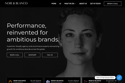 Screenshot of the NOIR & BLANCO homepage