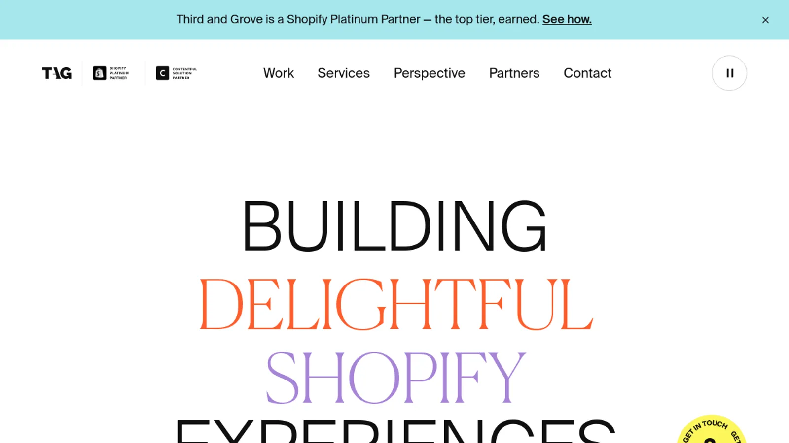 Screenshot of the Elva (A Third and Grove Company) homepage
