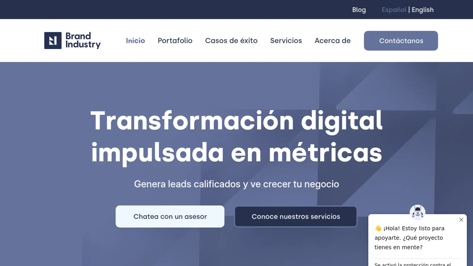 Screenshot of the Brand Industry homepage