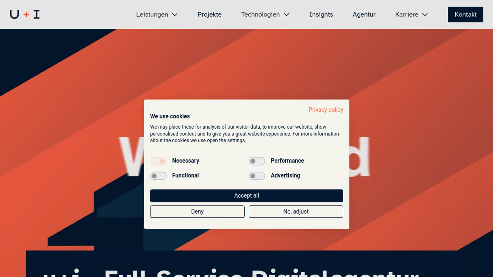 Screenshot of the u+i interact GmbH homepage