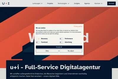 Screenshot of the u+i interact GmbH homepage