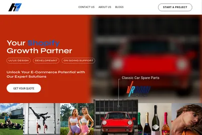 Screenshot of the heseven homepage