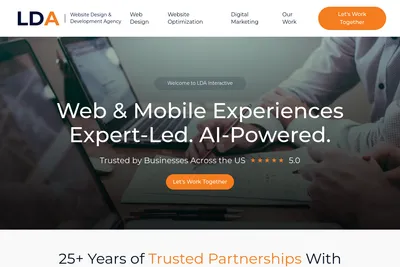 Screenshot of the LDA Interactive Design & Development homepage