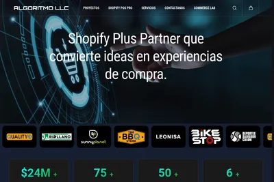 Screenshot of the ALGORITMO LLC homepage