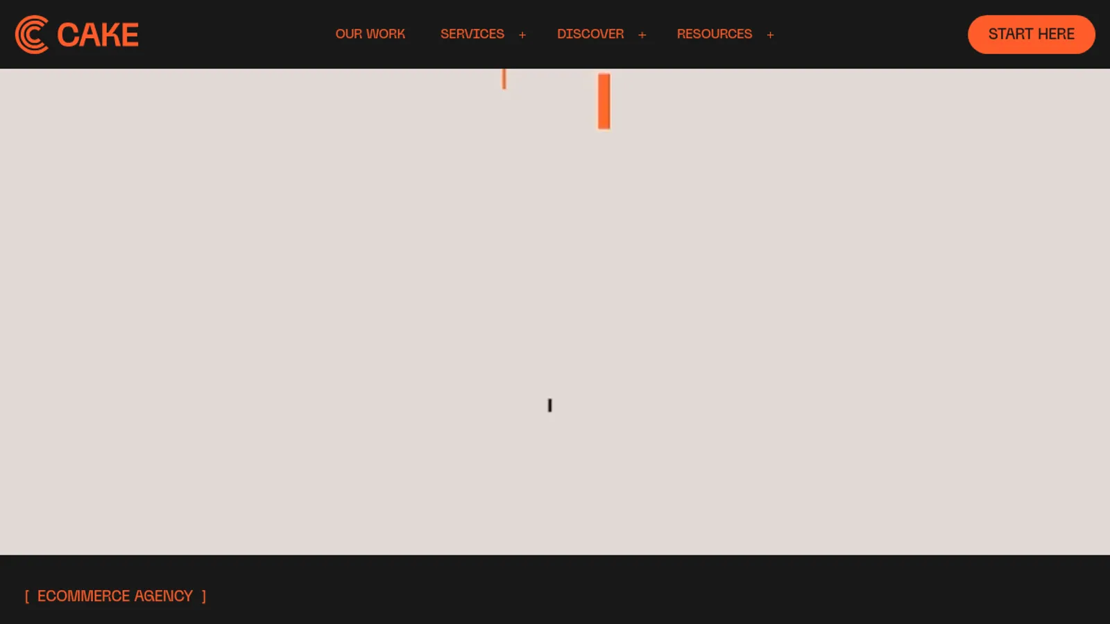 Screenshot of the Cake Agency homepage