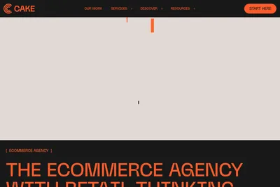 Screenshot of the Cake Agency homepage