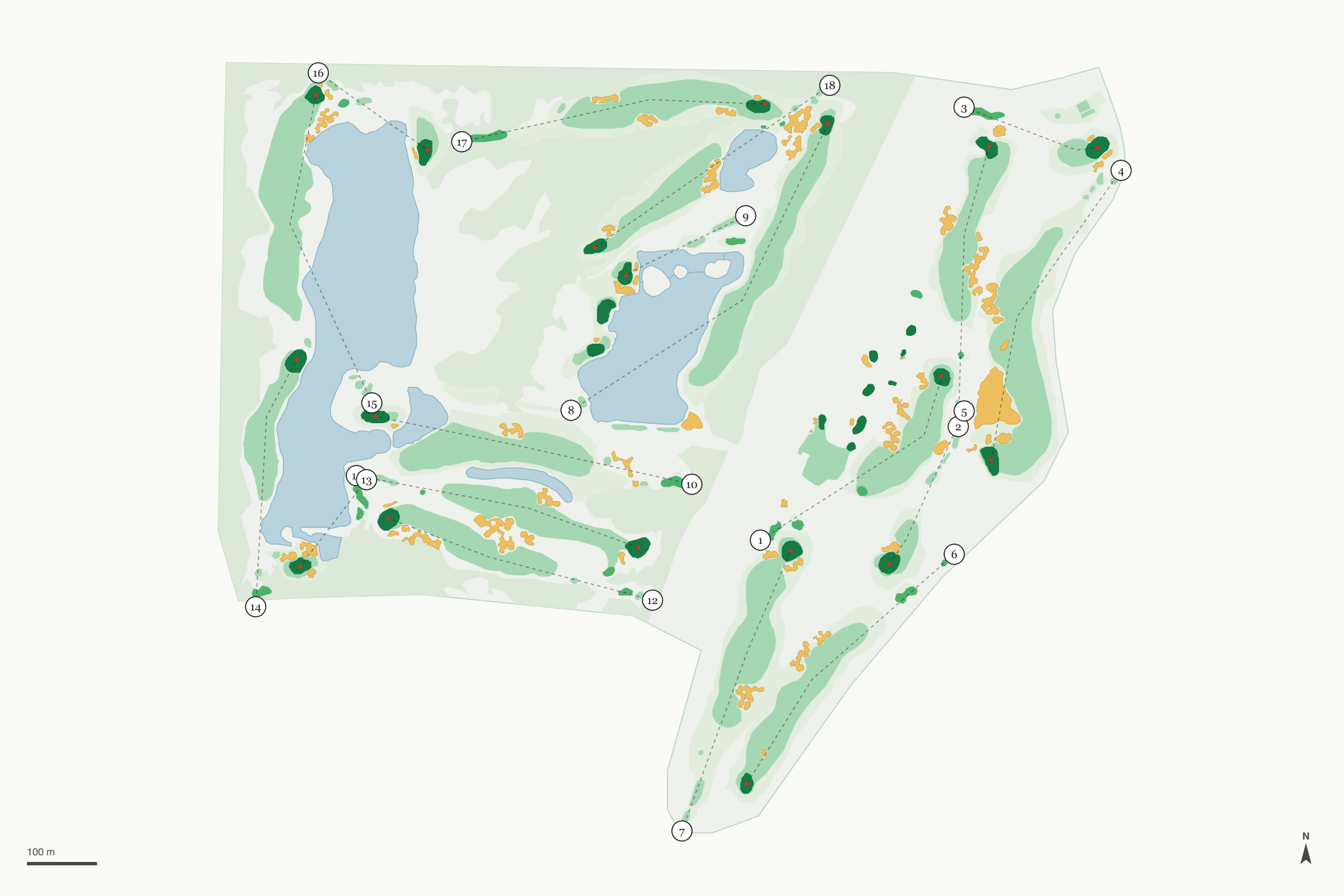Map of Lost Dunes Golf Club