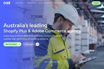 Screenshot of the OSE homepage