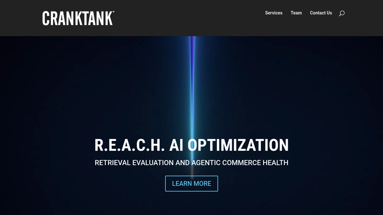 Screenshot of the CrankTank homepage