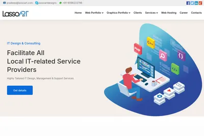 Screenshot of the LassoART Designs homepage
