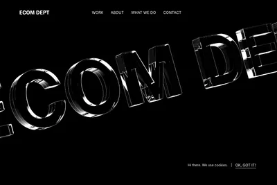 Screenshot of the ECOM DEPARTMENT homepage