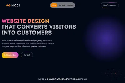 Screenshot of the Moji homepage