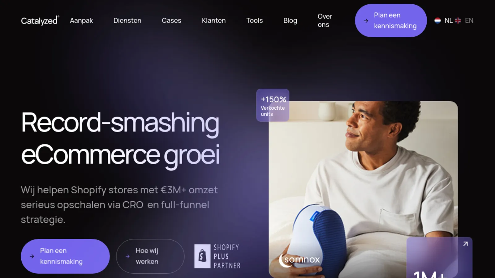 Screenshot of the Catalyzed homepage