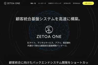 Screenshot of the ZETOA株式会社 homepage
