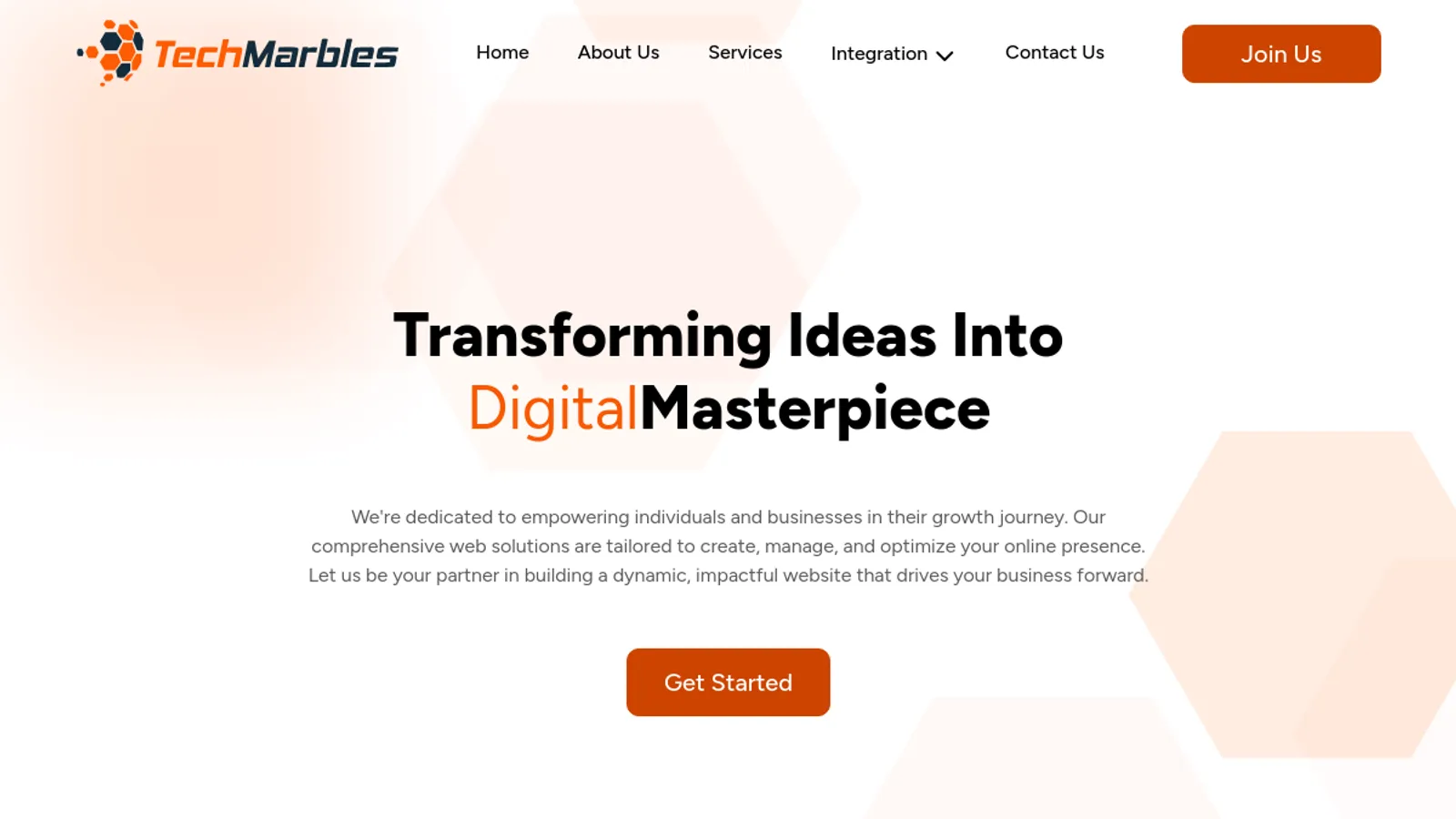 Screenshot of the TechMarbles homepage