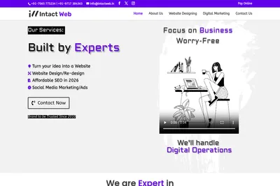 Screenshot of the Intact Web homepage