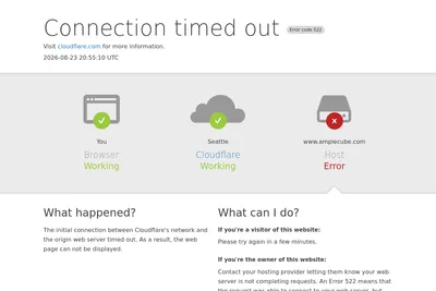 Screenshot of the AmpleCube homepage