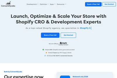 Screenshot of the ConvertifyLabs homepage