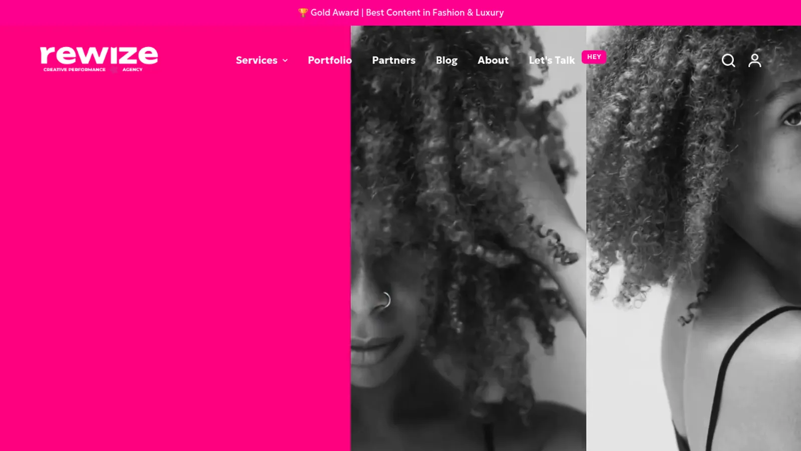 Screenshot of the re-wize homepage