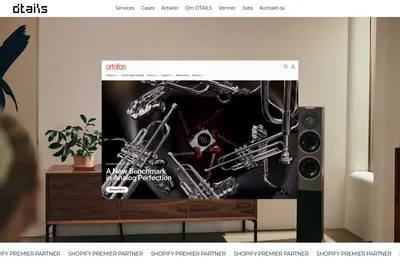 Screenshot of the dtails homepage