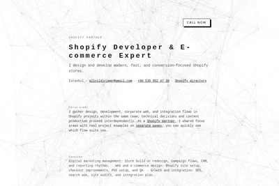 Screenshot of the ali homepage