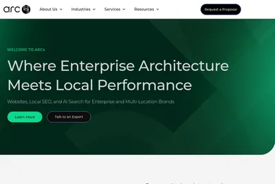 Screenshot of the Arc4 homepage