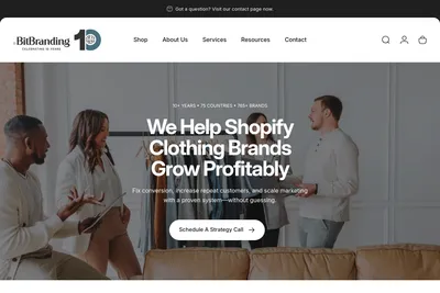 Screenshot of the BitBranding homepage