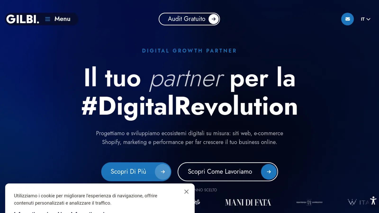 Screenshot of the GILBI homepage