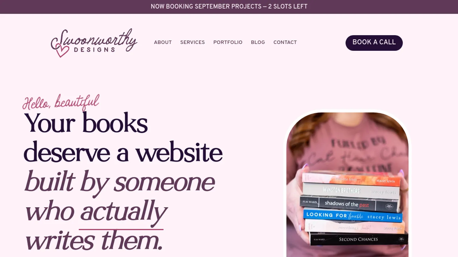 Screenshot of the Swoonworthy Designs homepage