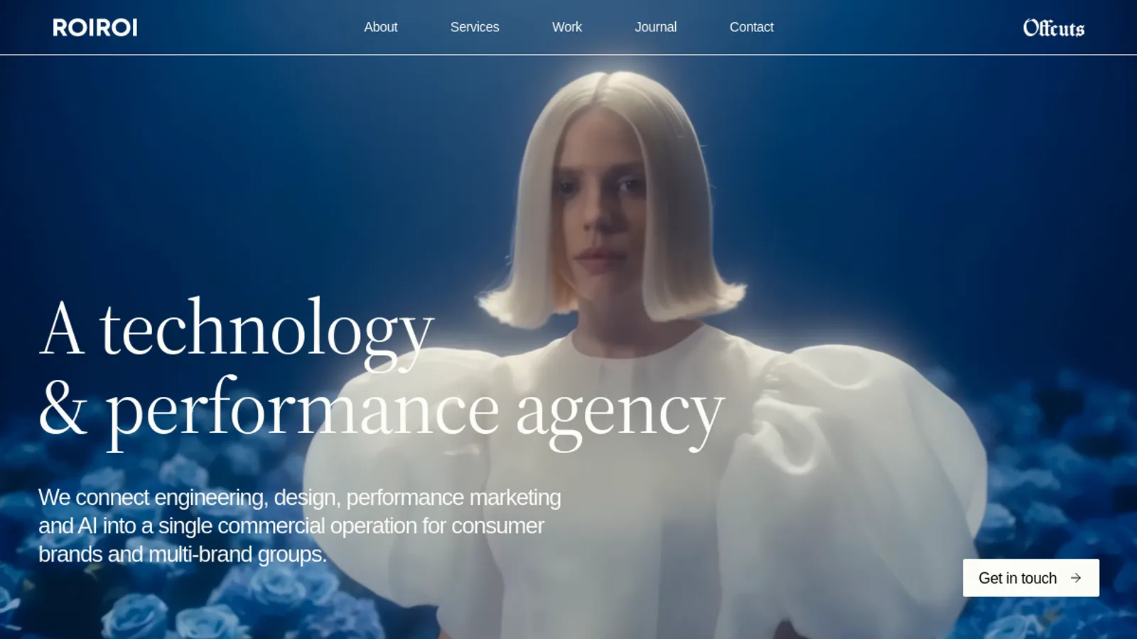 Screenshot of the ROIROI Group AB homepage