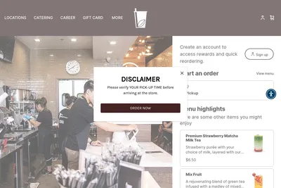 BREW TEA BAR website homepage