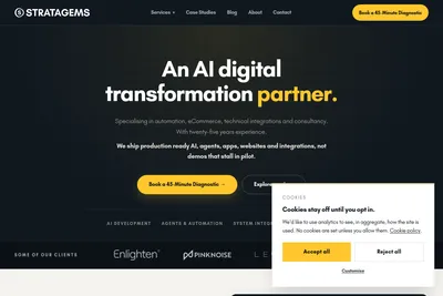 Screenshot of the Digital Stratagems Limited homepage