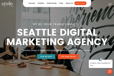 Screenshot of the efelle creative homepage