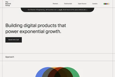 Screenshot of the The Beyond Group homepage