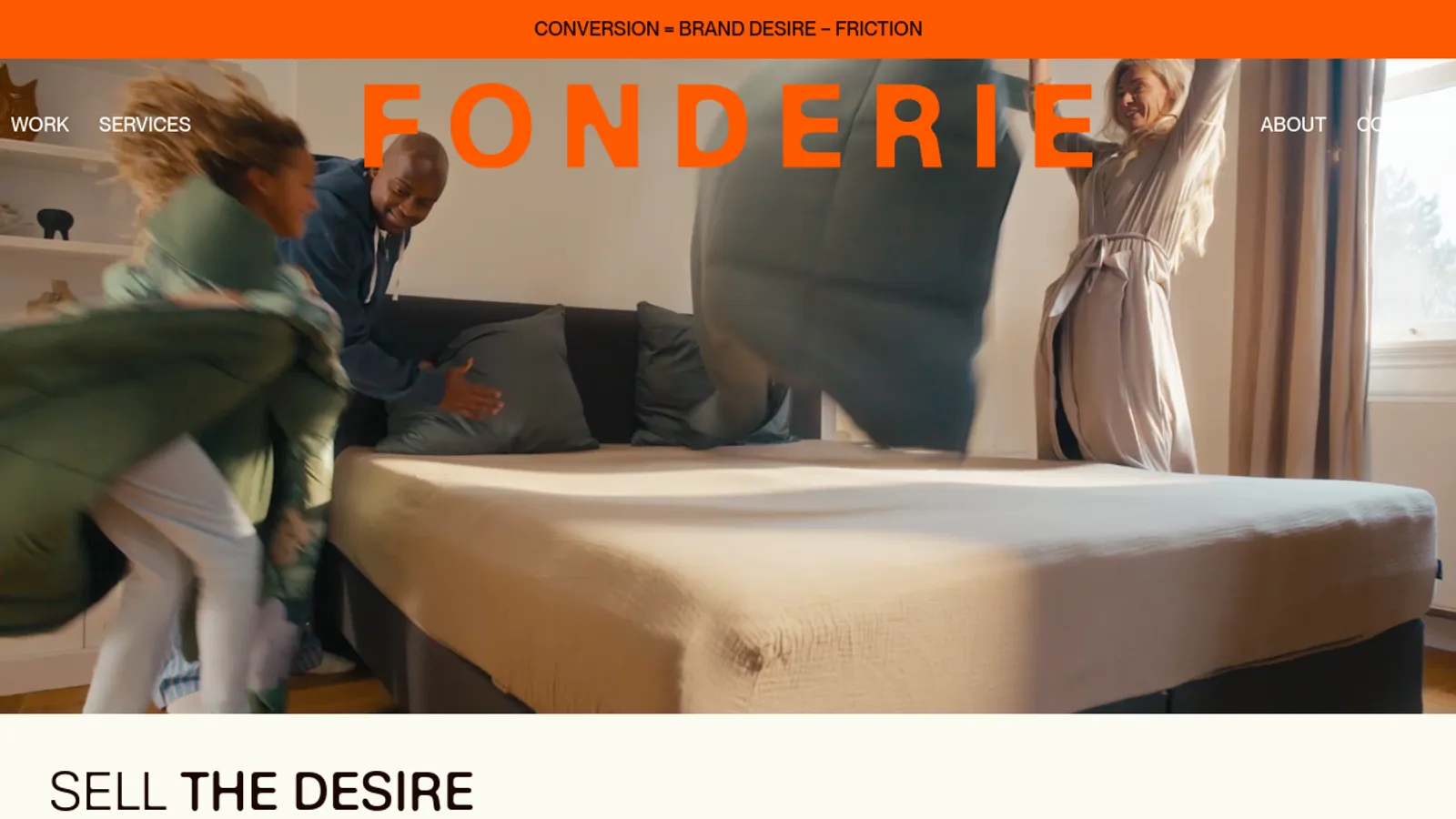 Screenshot of the FONDERIE homepage