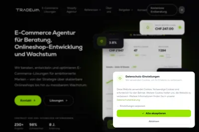 Screenshot of the Tradeum AG homepage