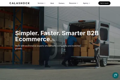 Screenshot of the Calashock homepage