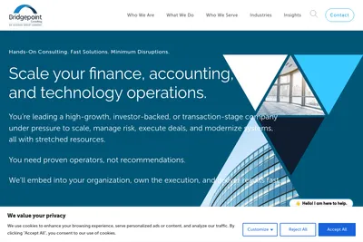 Screenshot of the Bridgepoint Consulting homepage