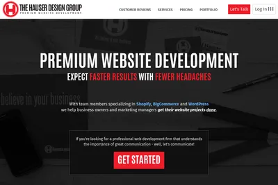 Screenshot of the The Hauser Design Group homepage