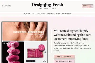 Screenshot of the Designing Fresh homepage