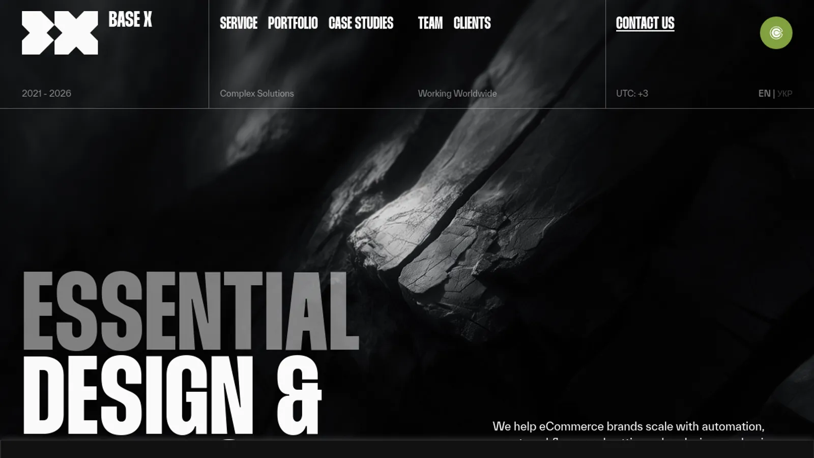 Screenshot of the Base X Tech homepage