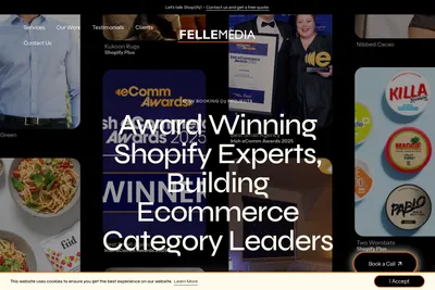 Screenshot of the FelleMedia homepage