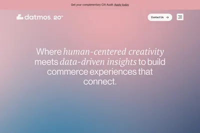 Screenshot of the Datmos homepage