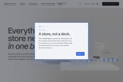 Screenshot of the DENM Digital homepage