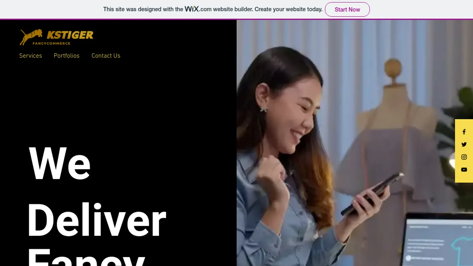 Screenshot of the KSTiger Fancy Commerce homepage
