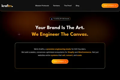 Screenshot of the Kraftrs homepage