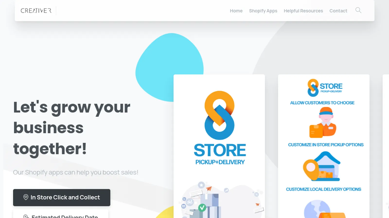 Screenshot of the CreativeR homepage