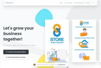 Screenshot of the CreativeR homepage