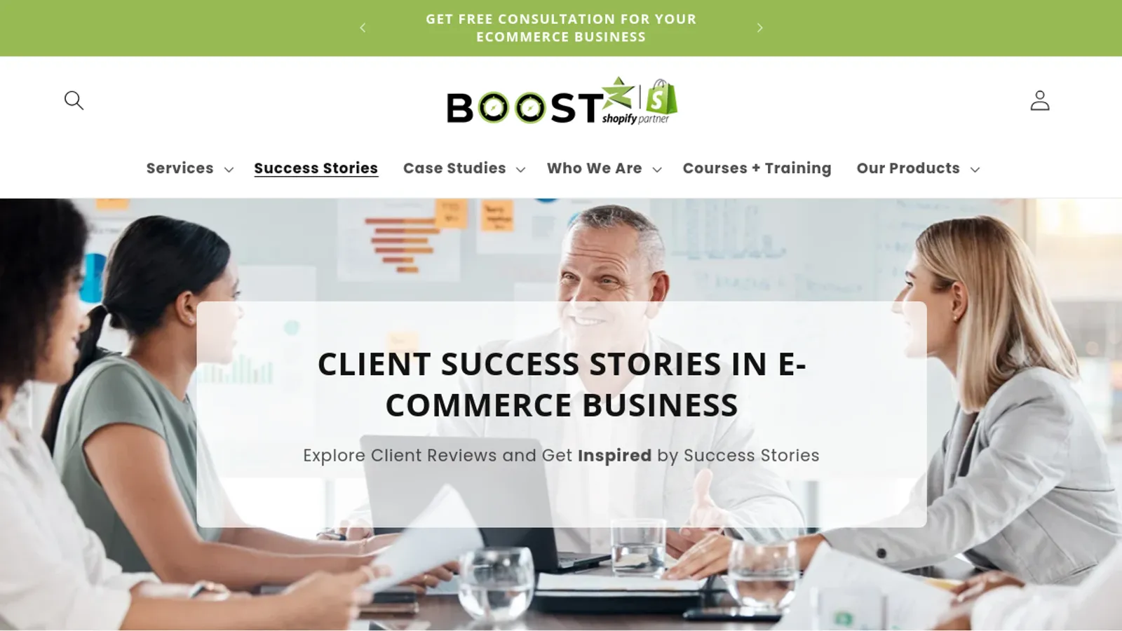 Screenshot of the BOOST STAR Experts homepage