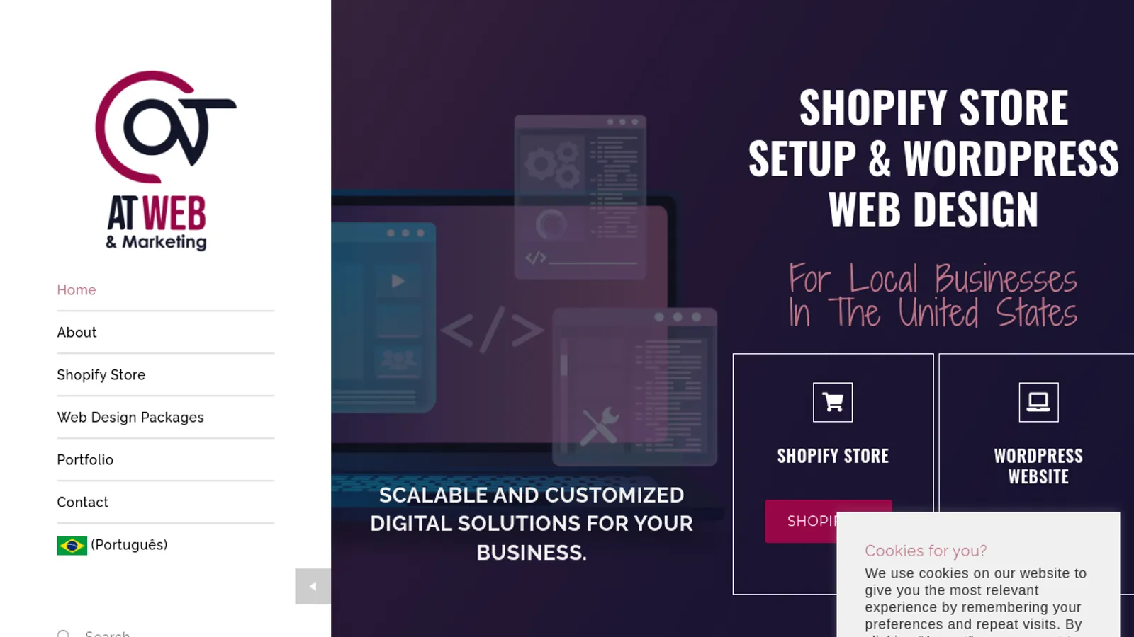 Screenshot of the Adriana Samra homepage